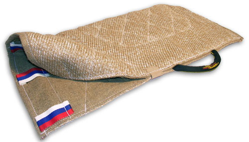 Dog bite sleeve cover ( Dog bite sleeve cuff ) made of jute with handle